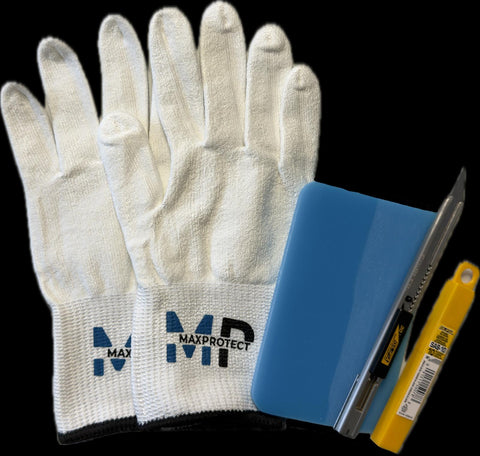 Bundle Set - 1x SAC-1 + 1x SAB-10 30°Olfa, 1 x MP Gloves und 1x NAR PPF Rakel