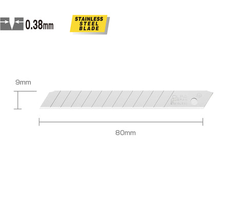 Olfa AB-10SB (10 pz.) - Lame in acciaio inox - 9 mm - Lame a spezzare, in blister