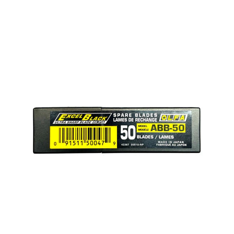 Lame Olfa ABB-50 da 9 mm Excel Black ultra (lame nere) - confezione da 50