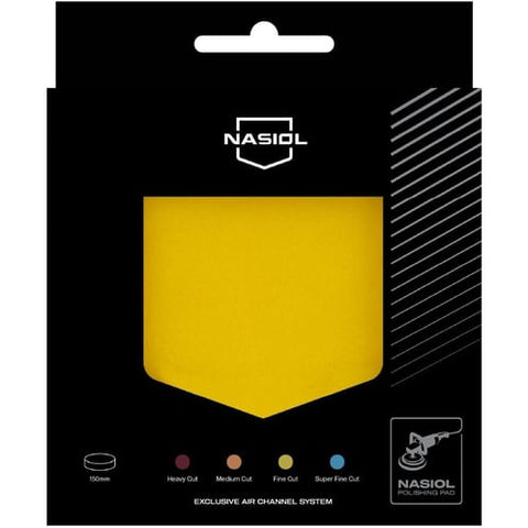 Tampone lucidante Nasiol – Taglio fine (150 mm, giallo) con sistema di canali d'aria