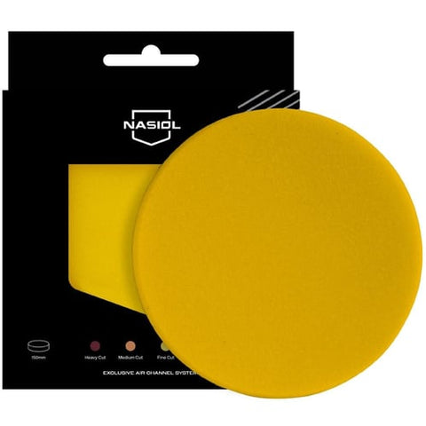 Tampone lucidante Nasiol – Taglio fine (150 mm, giallo) con sistema di canali d'aria