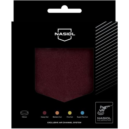 Tampone lucidante Nasiol – Taglio pesante 150 mm (rosso bordeaux) con sistema di canali d'aria