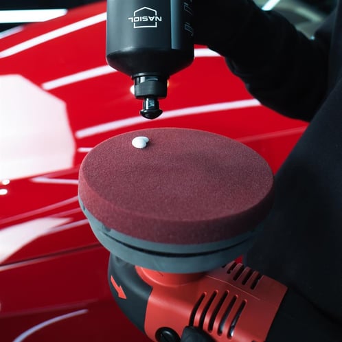 Tampone lucidante Nasiol – Taglio pesante 150 mm (rosso bordeaux) con sistema di canali d'aria