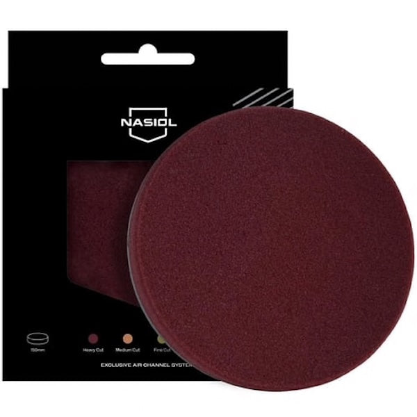 Tampone lucidante Nasiol – Taglio pesante 150 mm (rosso bordeaux) con sistema di canali d'aria