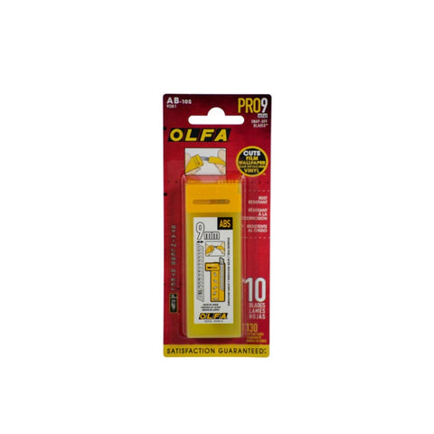 Olfa AB-10SB (10 pz.) - Lame in acciaio inox - 9 mm - Lame a spezzare, in blister
